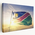 Large canvas print of a Namibian landscape in warm earth tones, ideal for kitchen wall art.