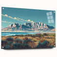 Large abstract wall art depicting a South African landscape in muted earth tones on acrylic glass.