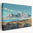Large canvas print of a South African landscape in earthy tones, ideal for kitchen wall art.