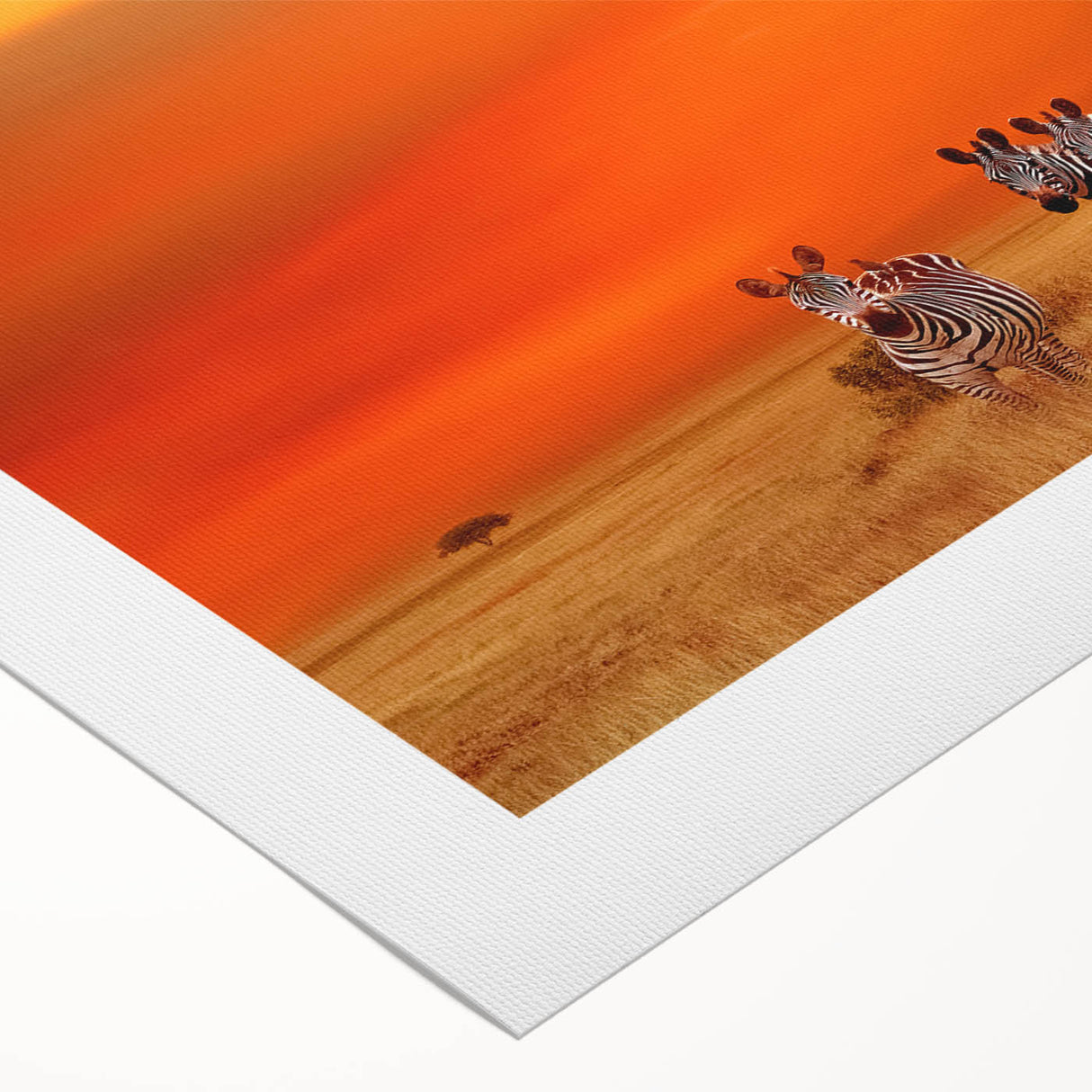 Art deco poster featuring a serene Tanzanian landscape on rolled canvas, suitable for dining room decor.