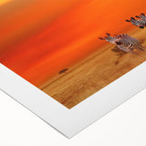 Art deco poster featuring a serene Tanzanian landscape on rolled canvas, suitable for dining room decor.