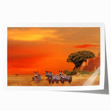 Extra large rolled print of Tanzania scenery with vibrant green and earth tones, ideal for art wall dining room.