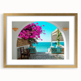 Extra large abstract art print depicting a textured Tunisian landscape in earth tones, framed in gold.