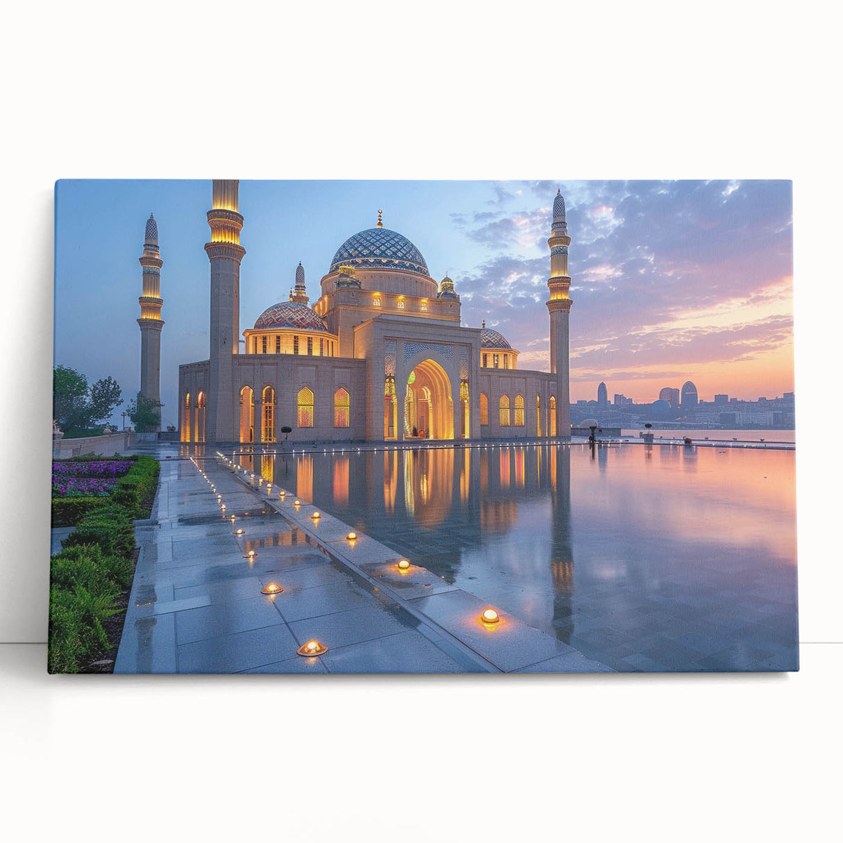 Large black and white photograph of an Asian scenery on stretched canvas, ideal for kitchen wall art or bedroom ambiance.