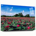 Large abstract wall art on acrylic glass depicting a serene Bangladesh landscape, ideal for bedroom or dining room decor.