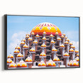 Black and white landscape art painting of an Indonesian scenery on framed canvas, ideal for bedroom wall decor.