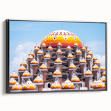Black and white landscape art painting of an Indonesian scenery on framed canvas, ideal for bedroom wall decor.