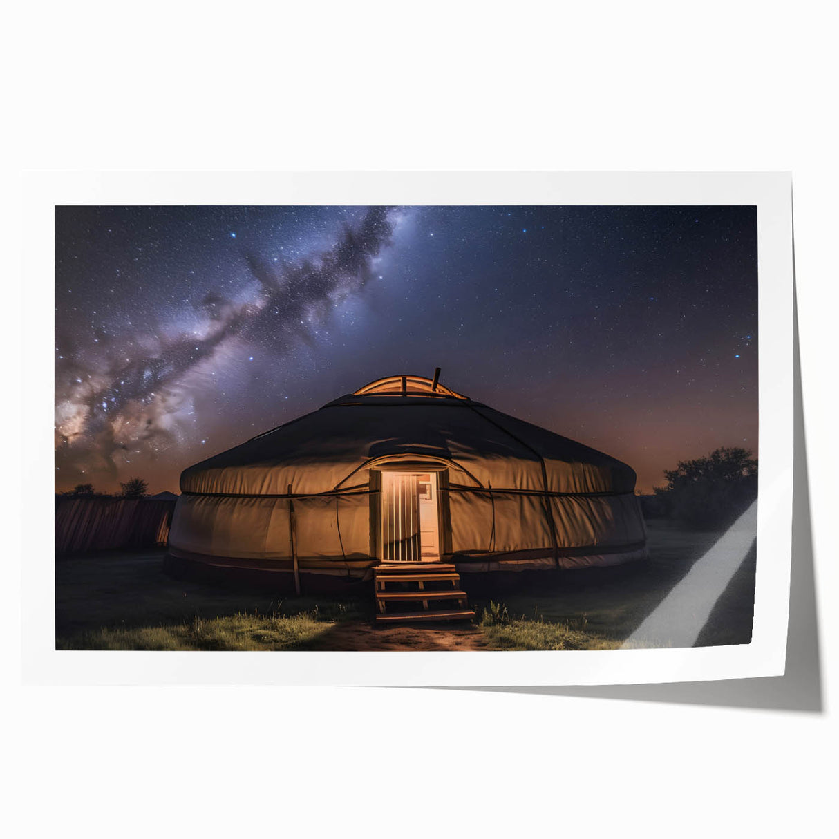 Extra large rolled print depicting a serene Mongolian landscape, ideal for art wall dining room.