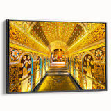 Black and white framed canvas featuring a vintage-style landscape of Sri Lanka, ideal for bedroom wall decor.