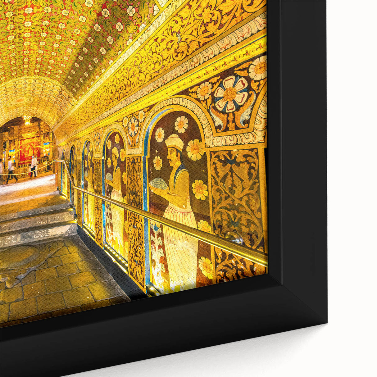 Extra large framed canvas featuring textured, colorful art of a Sri Lankan landscape, ideal for living room decor.