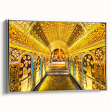 Landscape art painting of a Sri Lankan scene in vibrant colors on a framed canvas, ideal for living room decor.
