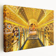 Side view of a stretched canvas depicting a serene Sri Lankan landscape, ideal for kitchen wall art.
