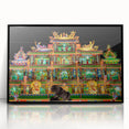 Large abstract wall art depicting a Taiwan scenery in muted earth tones on a framed acrylic.