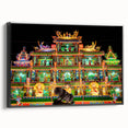 Black and white landscape art painting of Taiwan scenery on framed canvas, suitable for bedroom wall decor.