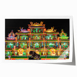 Extra large rolled print of a Taiwanese landscape with lush greenery and floral elements, suitable for dining room wall art.