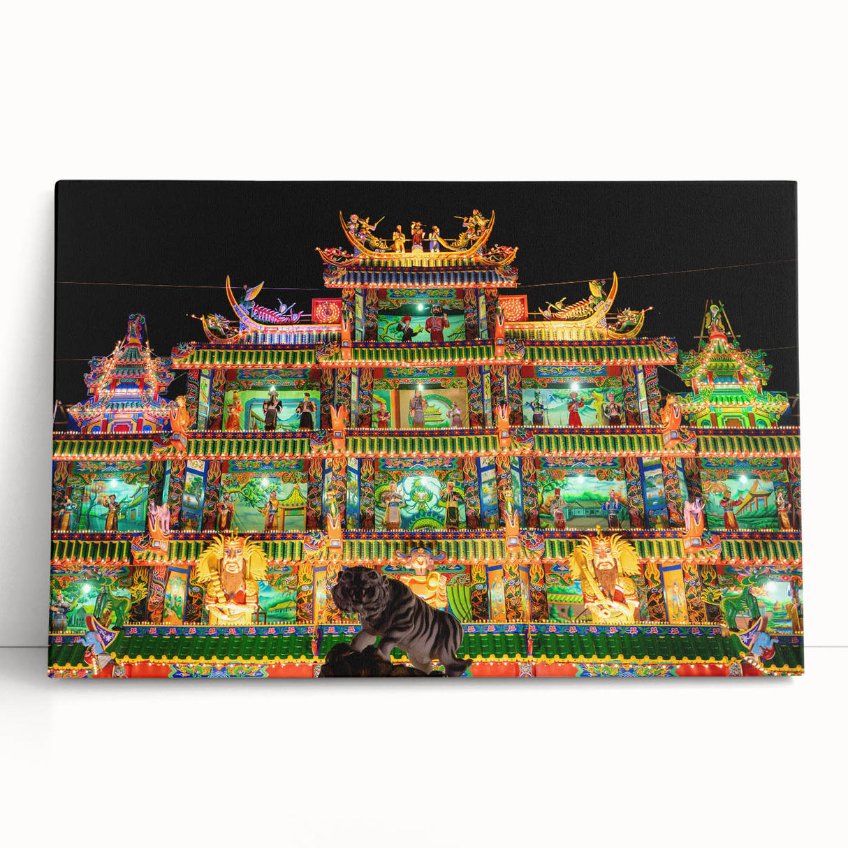 Black and white print of Taiwan scenery on large stretched canvas, suitable as kitchen wall art or for bedroom ambiance.