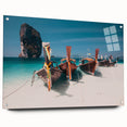 Acrylic print of a large abstract depiction of a Thai landscape in vibrant colors, ideal for dining room or bedroom decor.