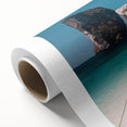 Art Deco poster of a serene Thai landscape in pastel colors on rolled canvas, ideal for nursery wall art.