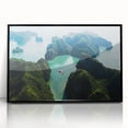 Large abstract wall art depicting a Vietnamese landscape in muted earth tones on a framed acrylic panel.
