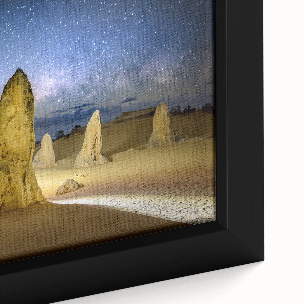 Extra large black wall art featuring a textured scenery of Perth, Australia in vibrant colors on a framed canvas.