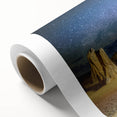 Art deco poster of Perth skyline in pastel shades on rolled canvas, ideal for nursery wall art.