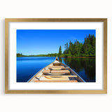 Extra large wall art featuring abstract art print of Quebec scenery in textured style, framed in gold.