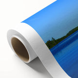 Art deco poster of Quebec scenery in pastel shades on rolled canvas, ideal for nursery wall art.