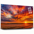Acrylic print of a large abstract landscape in muted earth tones, ideal for bedroom or dining room decor.