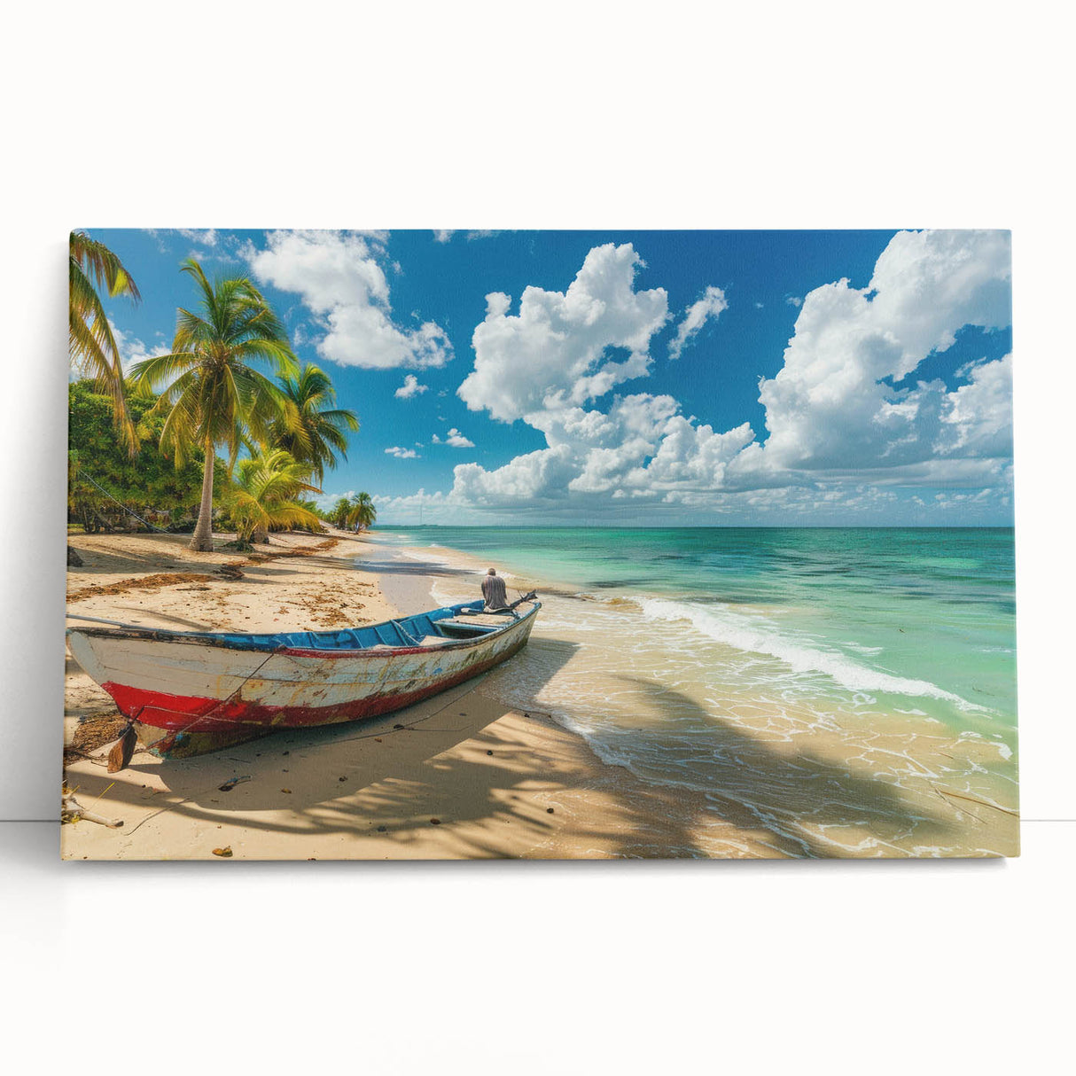 Large black and white photograph of Antigua scenery on stretched canvas, suitable for kitchen wall art.