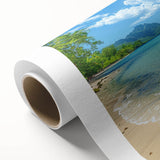 Art Deco style poster of a Caribbean Aruba scenery on rolled canvas, suitable for nursery wall art or dining room.