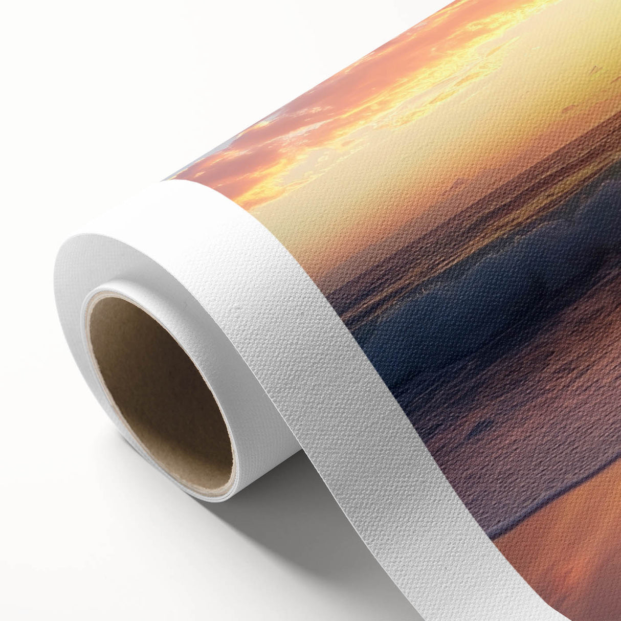 Art deco poster of Caribbean scenery in pastel shades on rolled canvas, ideal for nursery wall art.