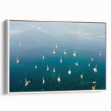 Vintage poster art of a Caribbean Martinique scenery on a framed canvas, featuring vibrant colors.