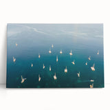 Black and white panoramic photo of Martinique coastline on stretched canvas, suitable for kitchen art.