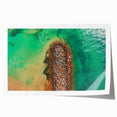 Extra large rolled print of a Caribbean scenery featuring vibrant blue and green tones, ideal for dining room wall art.