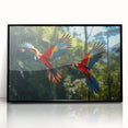Large abstract wall art depicting a vibrant Costa Rican landscape, framed in black acrylic, ideal for modern art wall decor.