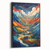 Black and white framed canvas depicting a vintage-style El Salvador landscape, ideal for bedroom wall art.