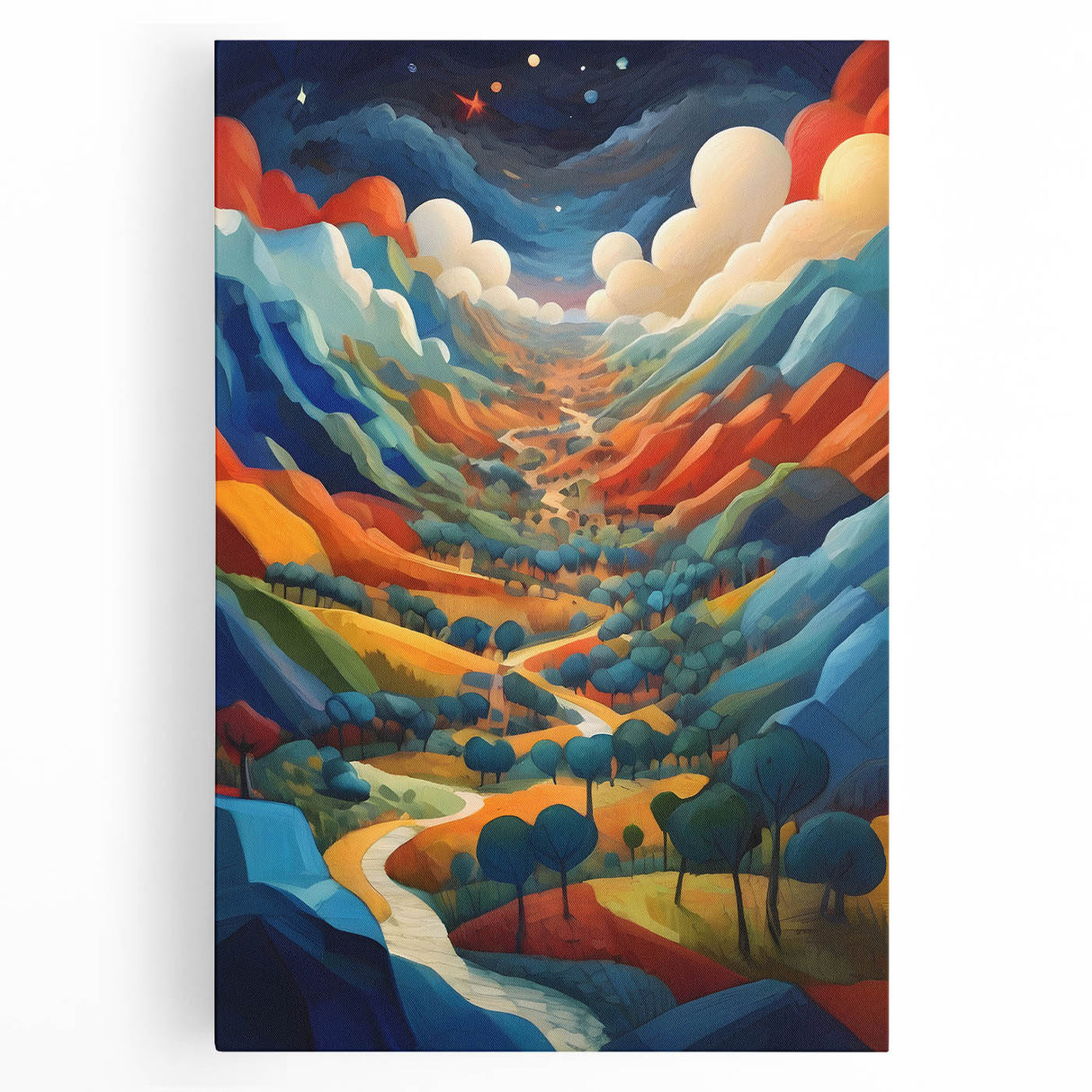 Black and white stretched canvas of a Central American landscape, suitable as large kitchen wall art.