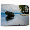 Side view of a large abstract wall art depicting Central America's Panama scenery on acrylic glass.
