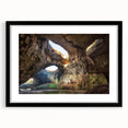 Extra large abstract art print depicting a vibrant, colorful European scenery on a textured canvas, framed in black.