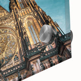Large abstract depiction of Prague in muted earth tones on acrylic glass, suitable as mid-century modernist dining room art.