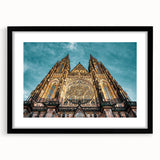 Extra large framed abstract print of colorful Prague scenery in textured art style, ideal for living room decor.