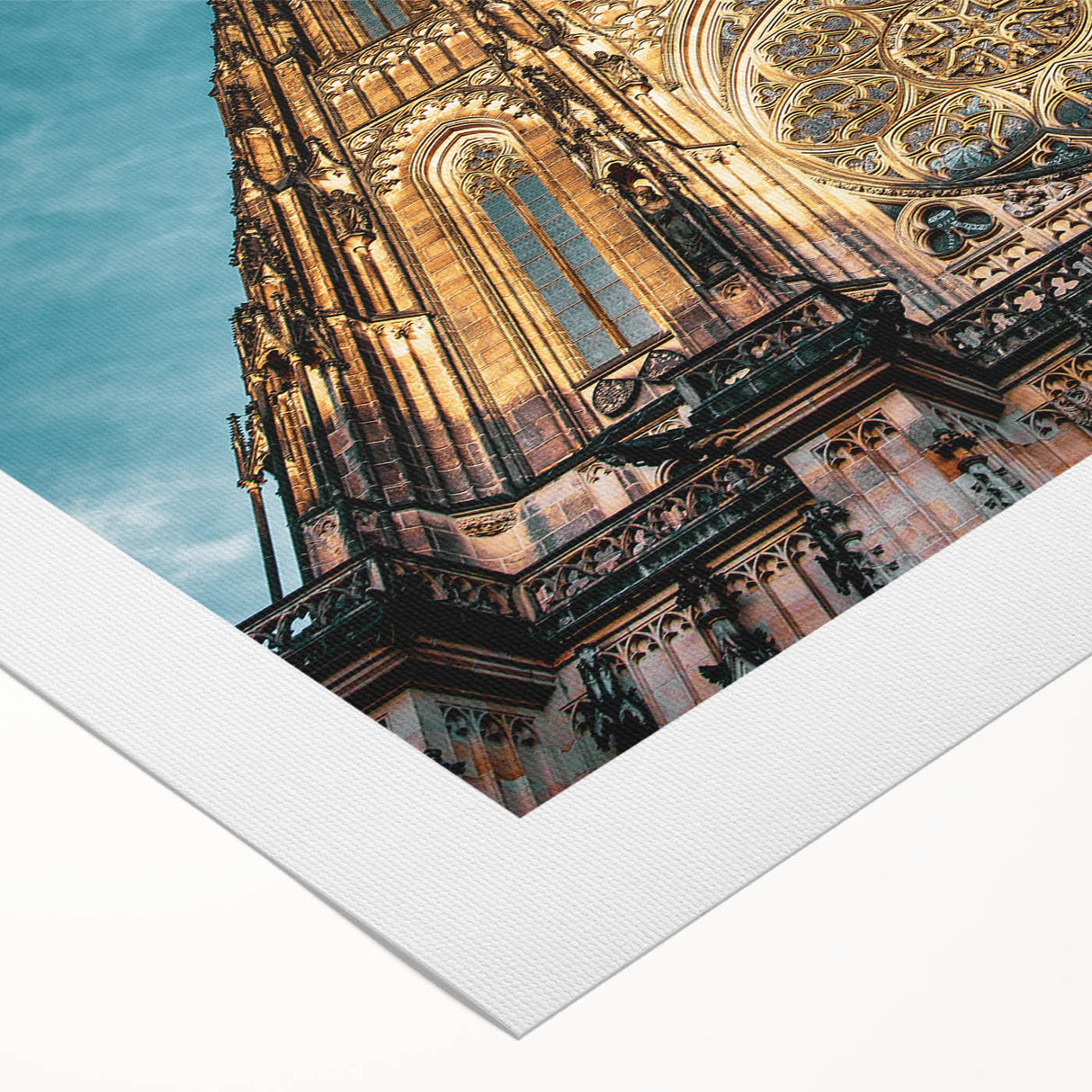 Art deco poster of Prague skyline in muted earth tones on rolled canvas, suitable for dining room decor.
