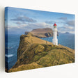 Large stretched canvas depicting a serene European Denmark landscape in muted green and blue tones.