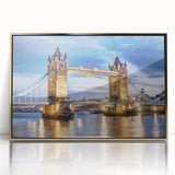 Art deco style London skyline with gold and black tones on a framed acrylic, ideal for modern art wall decor.