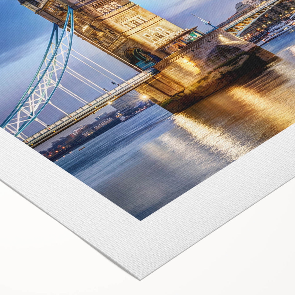 Art deco poster of London skyline in muted gray, ideal for dining room wall art, on rolled canvas.