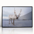 Large abstract wall art depicting a serene Finnish landscape in muted earth tones, framed in black acrylic.