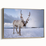 Framed canvas depicting a vintage-style Finnish landscape in muted gold and black tones, ideal for bedroom decor.