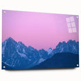 Acrylic print of the French Alps in muted earth tones, suitable for bedroom or dining room decor.