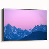 Black and white wall art featuring the French Alps on framed canvas, suitable for bedroom decor with a vintage poster style.