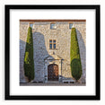 Extra large framed abstract art print with vibrant colorful textures depicting Provence scenery, ideal for living room decor.